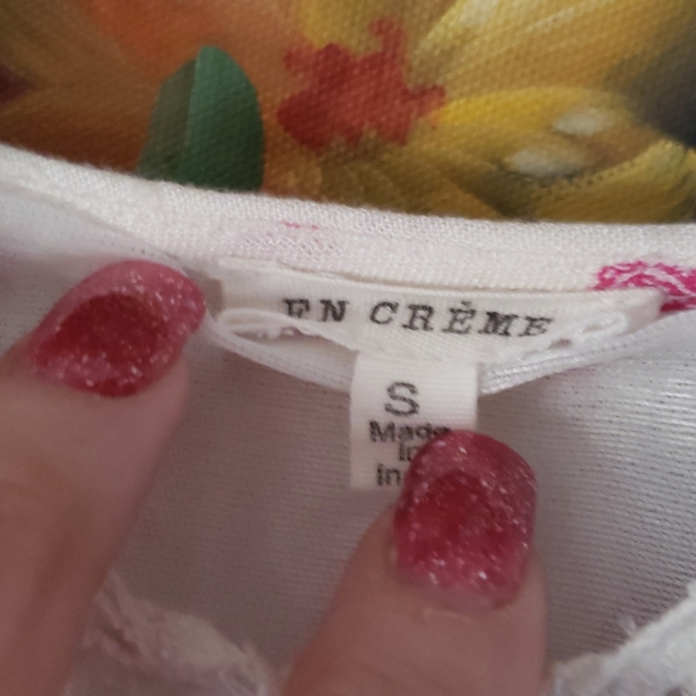 NWT EN CREME Pretty maxi dress w crochet trim top summer sun Dress. - Picture 10 of 13